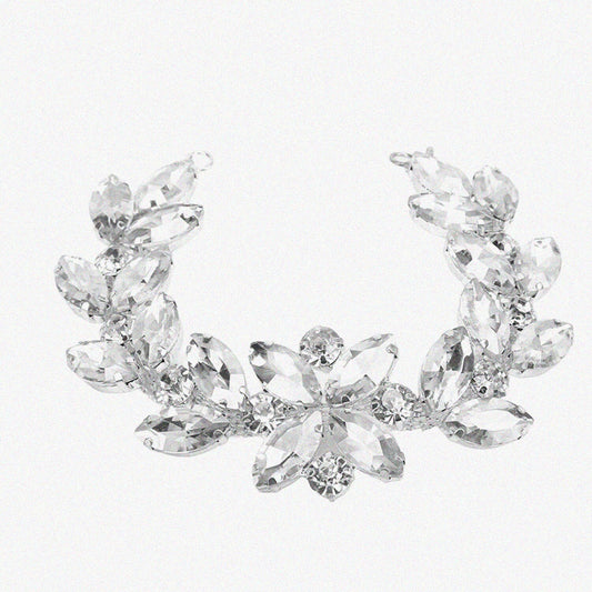 Flower Rhinestone Chain 20.5x3.4cm Silver