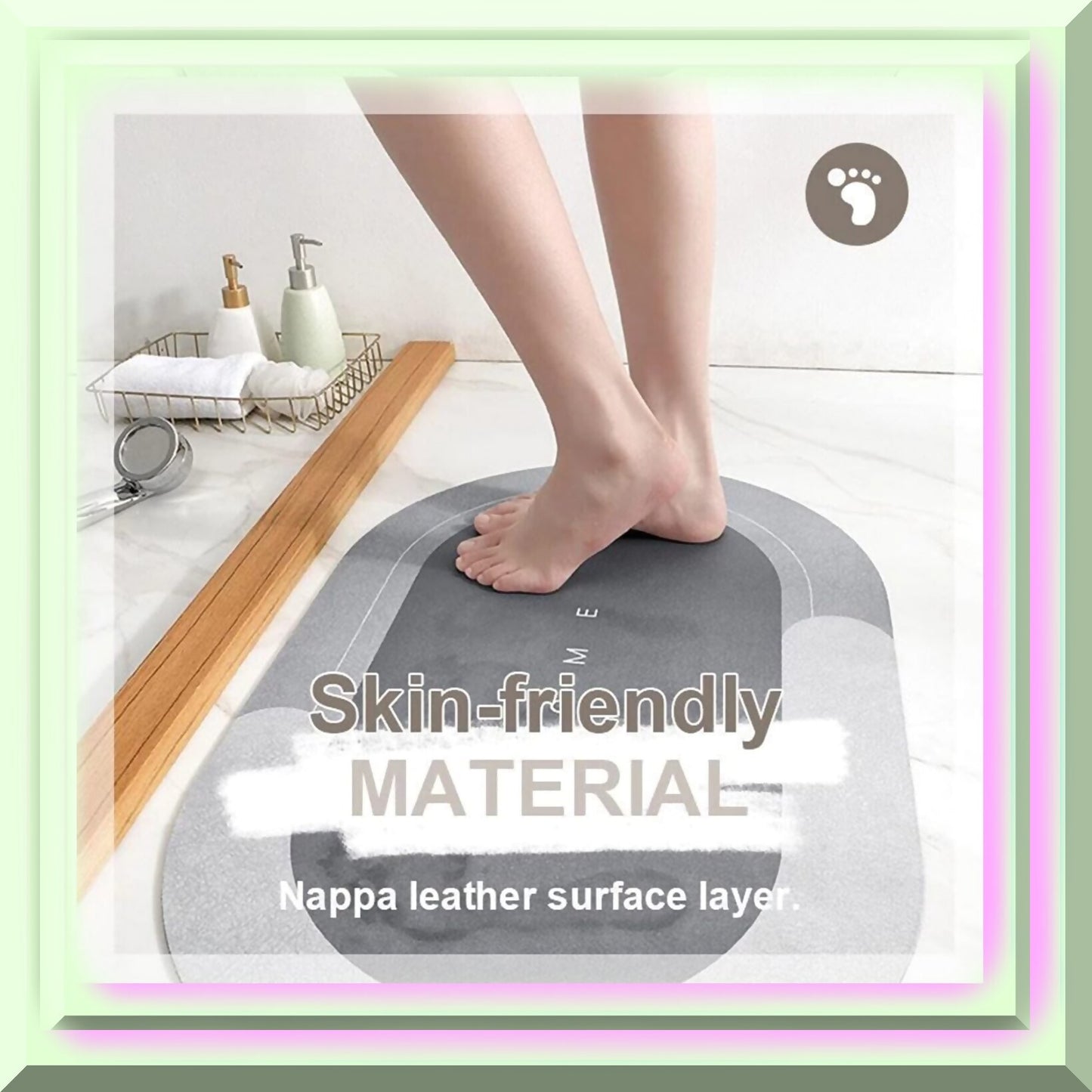 Super Absorbent Bathroom Floor Mat 50x80cm Green