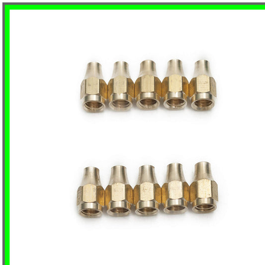 Brass 1/4 Inch OD Short 45 Degree Flare Nut Tube Fitting Pack of 10