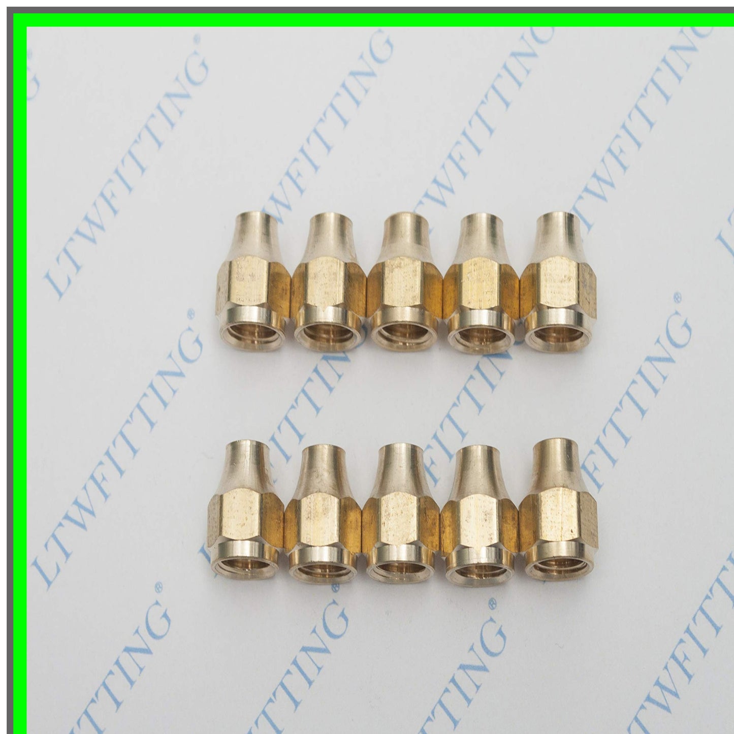 Brass 1/4 Inch OD Short 45 Degree Flare Nut Tube Fitting Pack of 10