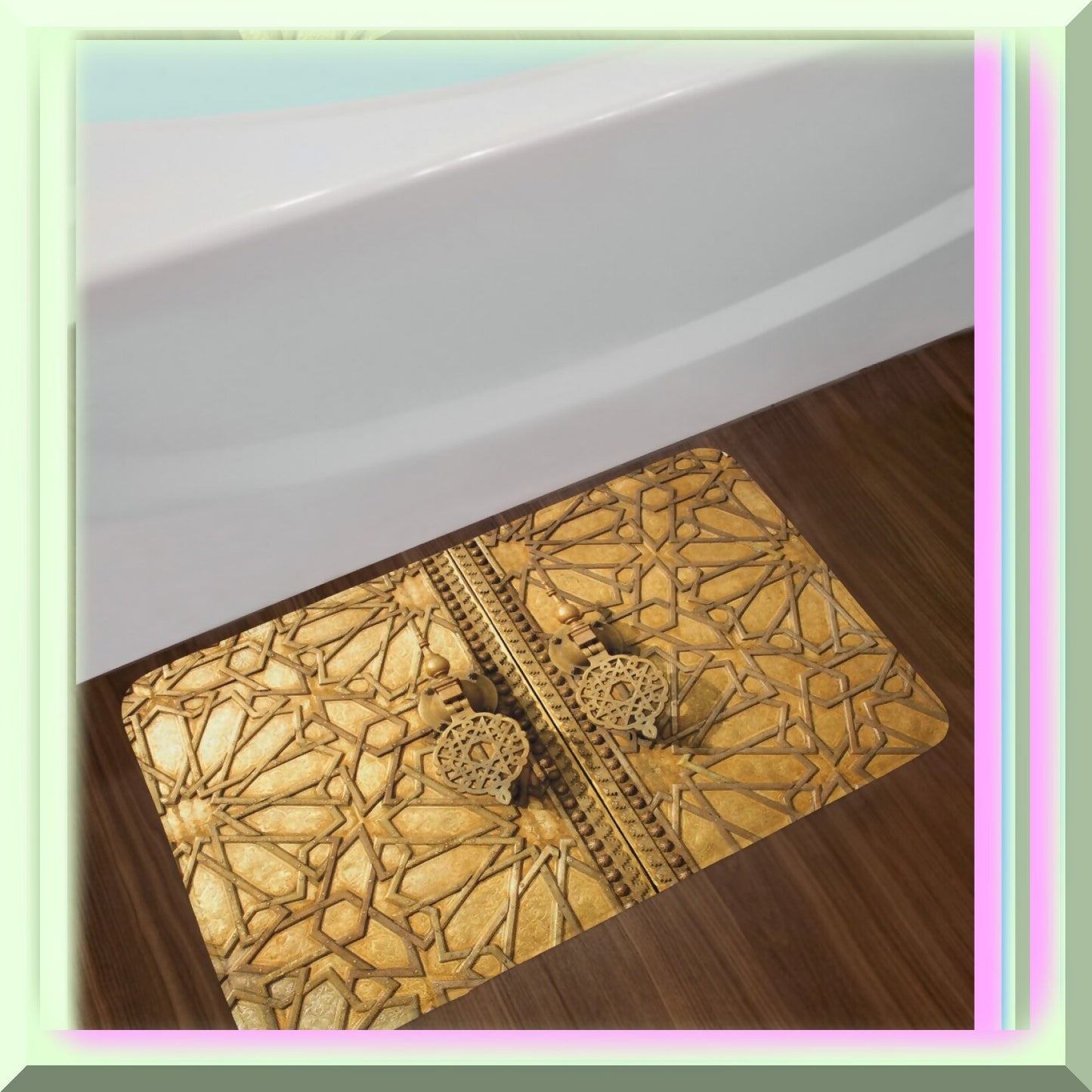 Moroccan Bath Mat Pale Brown 30.2" x 20"