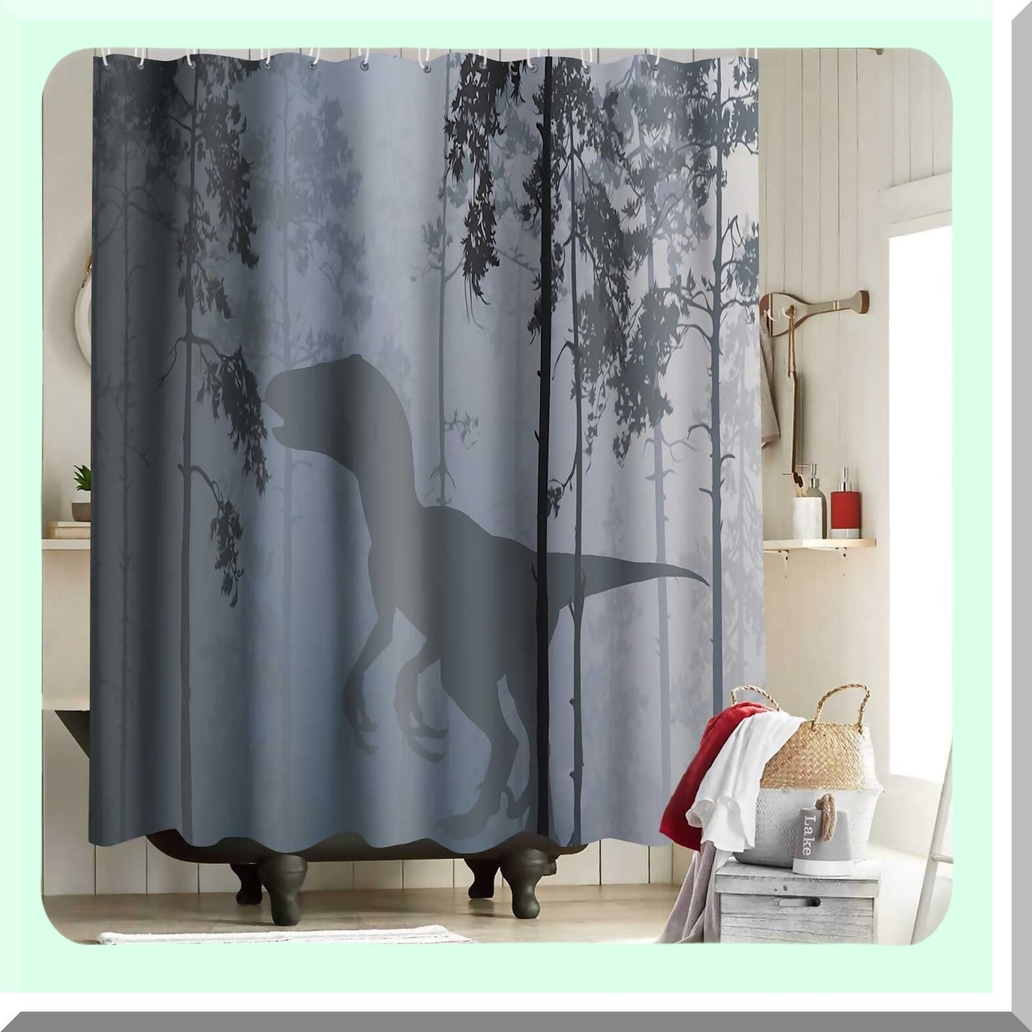 Animal Dinosaur Shower Curtain 72x72 Inch with Hooks