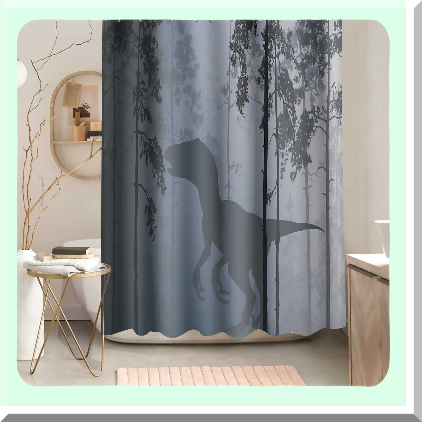 Animal Dinosaur Shower Curtain 72x72 Inch with Hooks