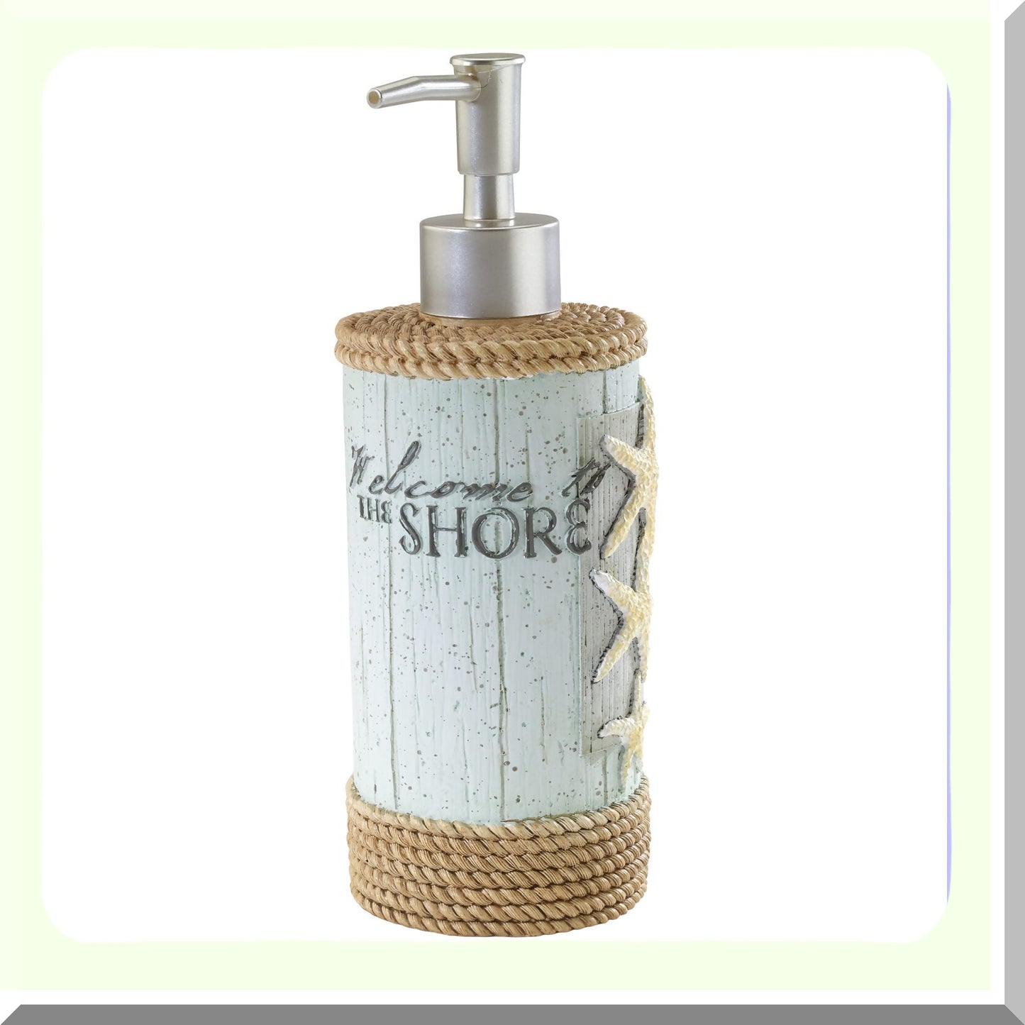 Resin Soap Dispenser with Coral and Starfish Design