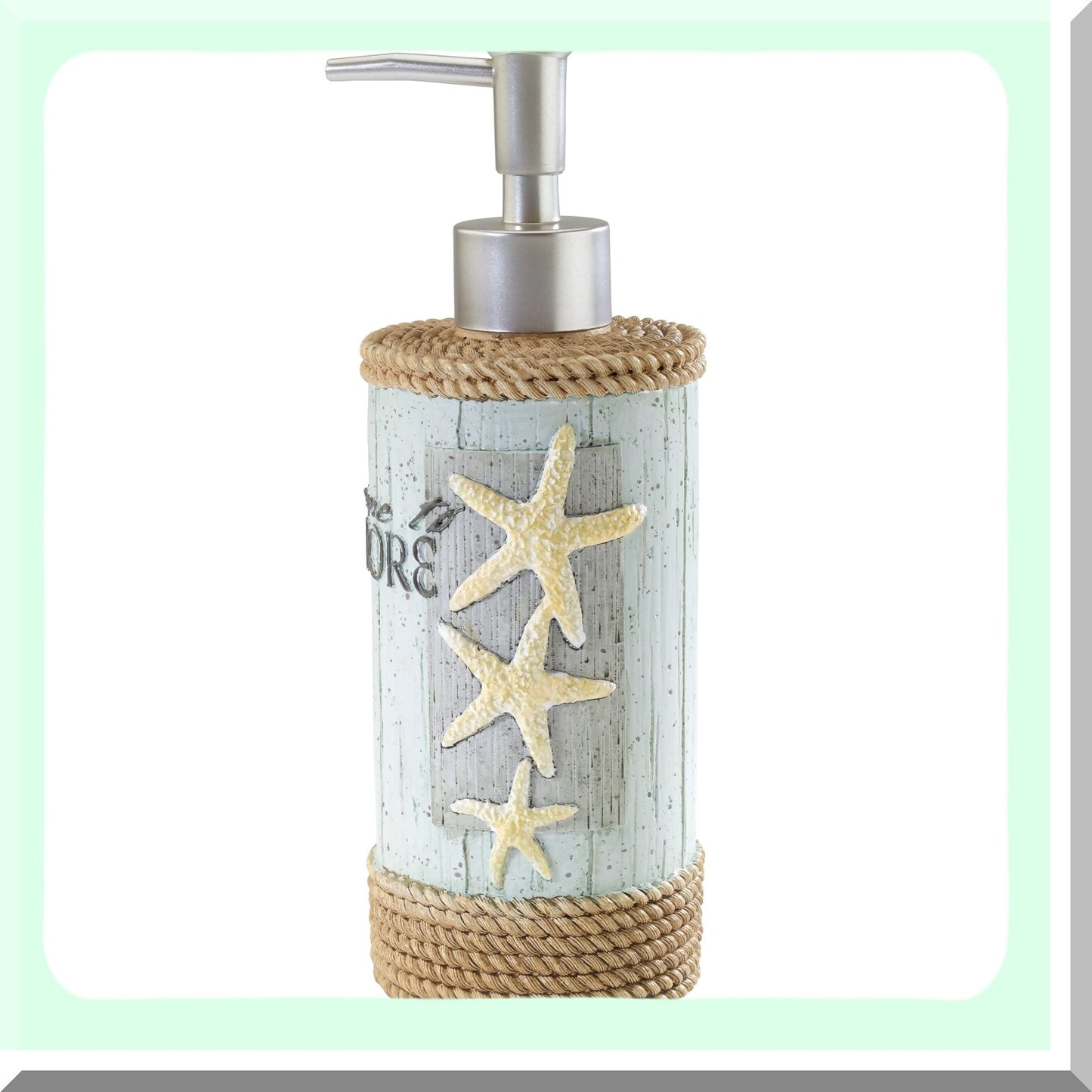 Resin Soap Dispenser with Coral and Starfish Design