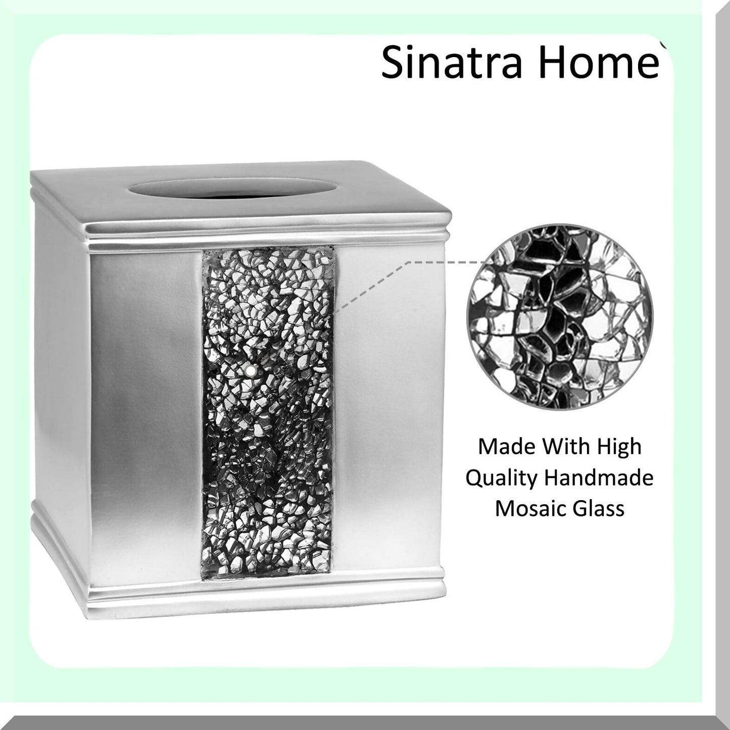 2pc Silver Modern Bath Accessories Set
