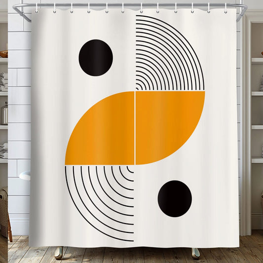Mid Century Modern Boho Shower Curtain 71x71 Inches