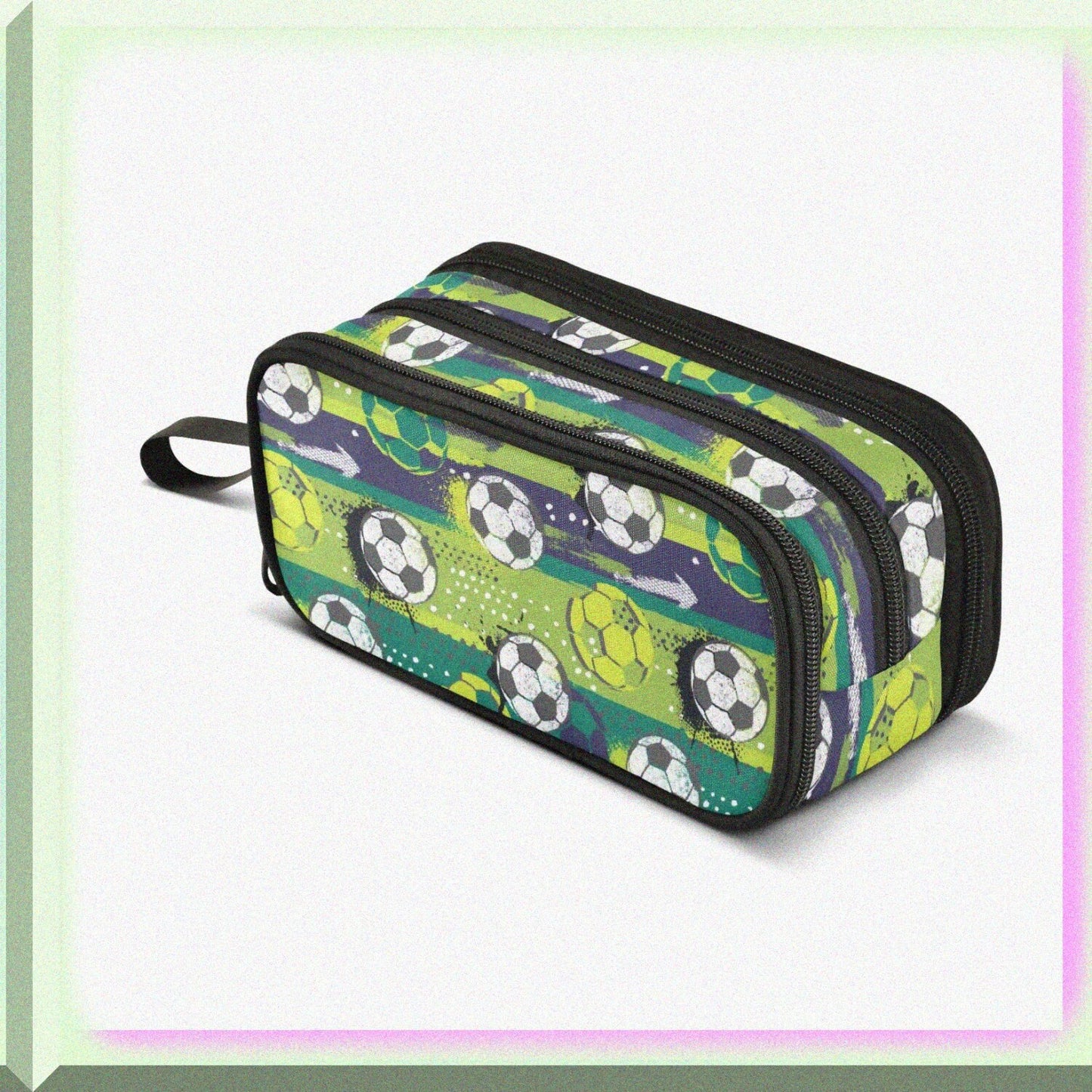 Large Soccer Ball Pencil Case 8.86x3.54x4.33 inches