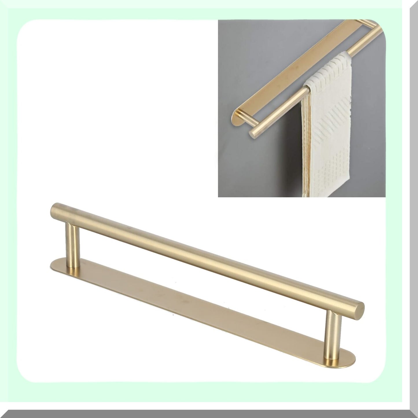 Bathroom Towel Bar Gold 40cm Self Adhesive Stainless Steel