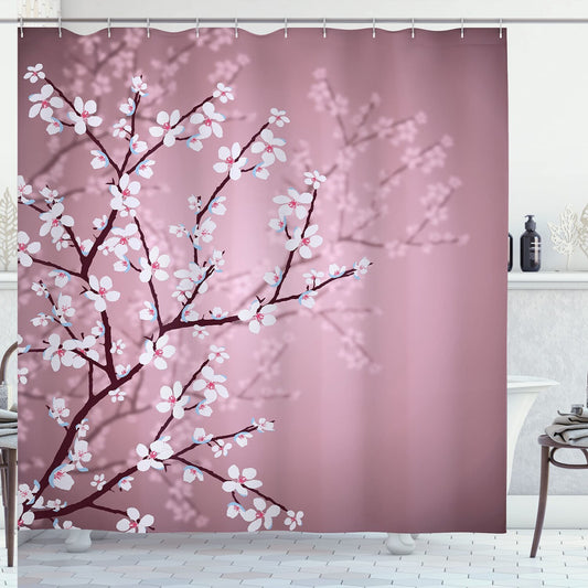 Spring Sakura Bloom Shower Curtain 69x70 inches