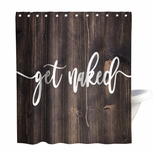 Funny Words Shower Curtain 72x72 Inches Brown and White