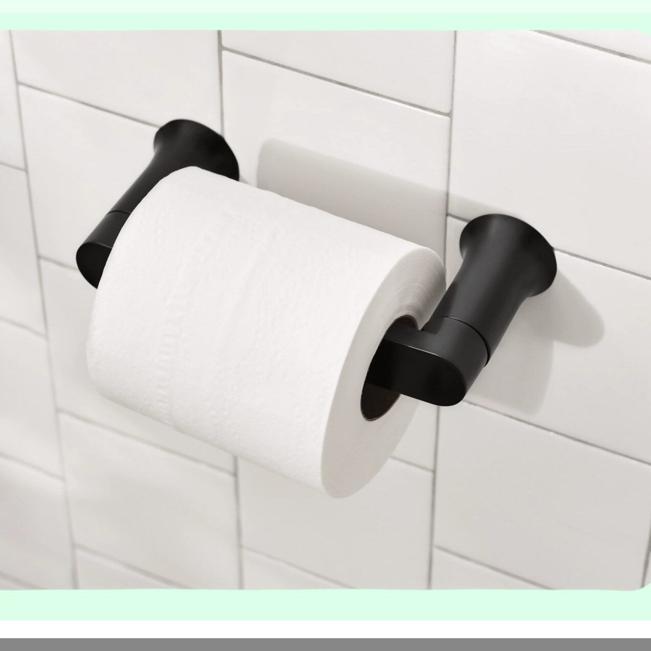 Matte Black Wall Mount Pivoting Toilet Paper Holder