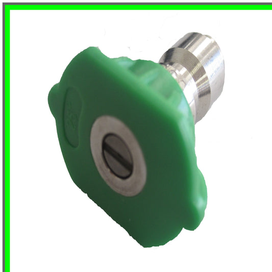 Green 25 Degree Stainless Steel Pressure Washer Nozzle Tip 1/4" 4.0