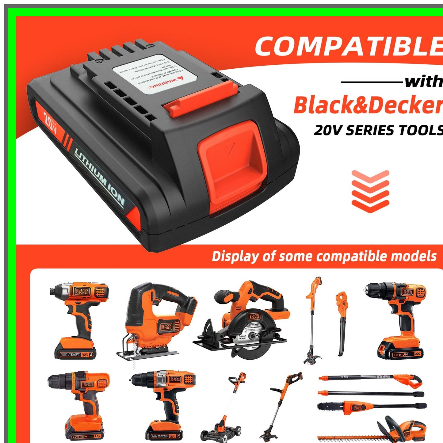 20V Max 4.0Ah Replacement Battery for Power Tools and Equipment