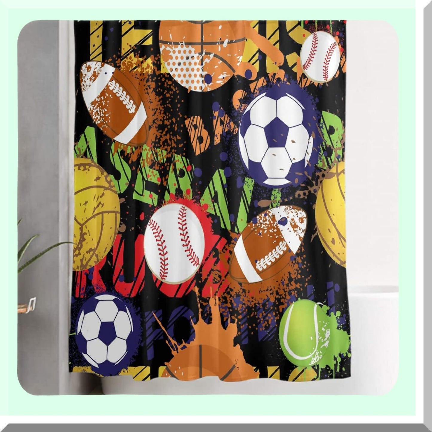 4 Pcs Shower Curtain Set with Rugs and Accessories