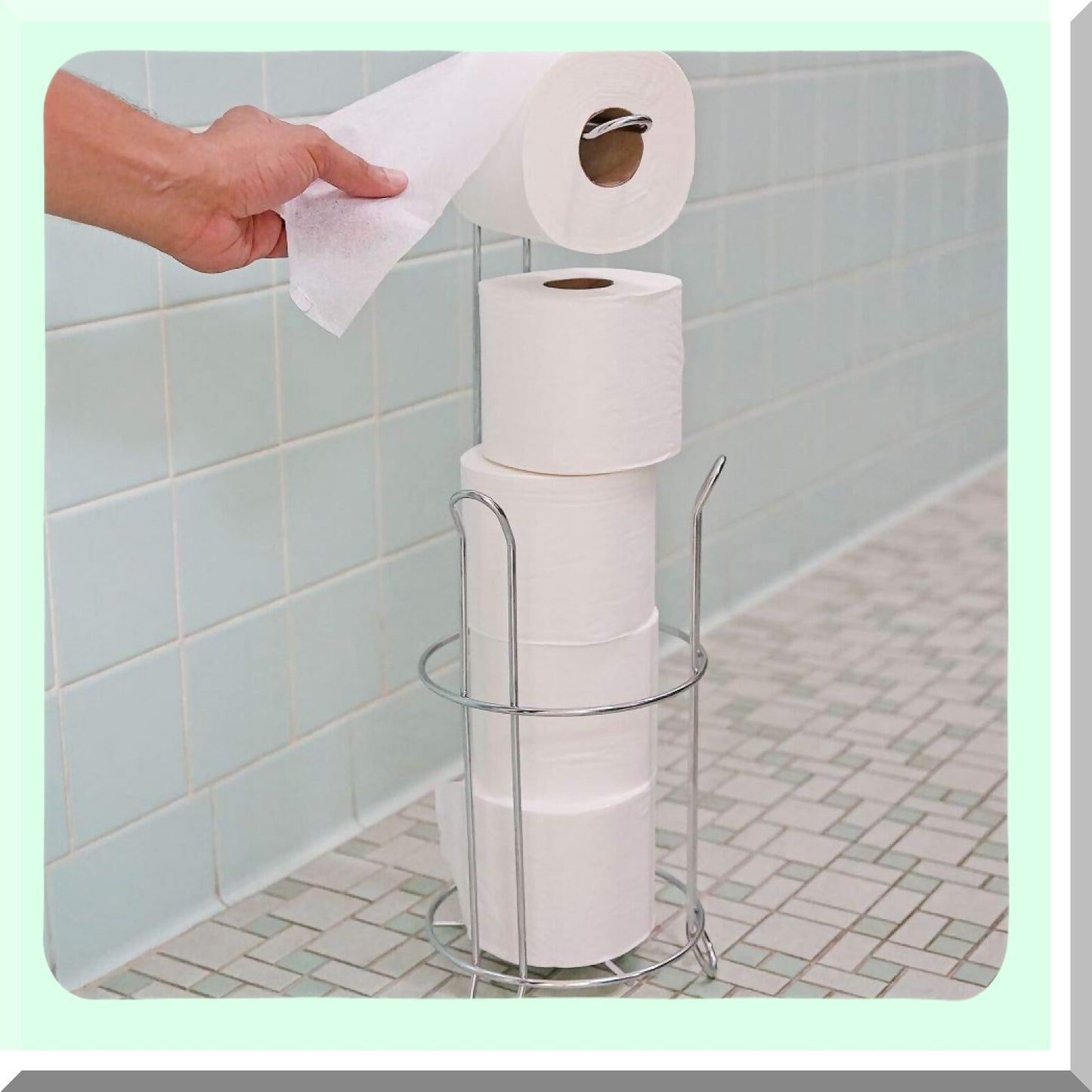 Metal Chrome Toilet Paper Holder with 4 Rolls Capacity