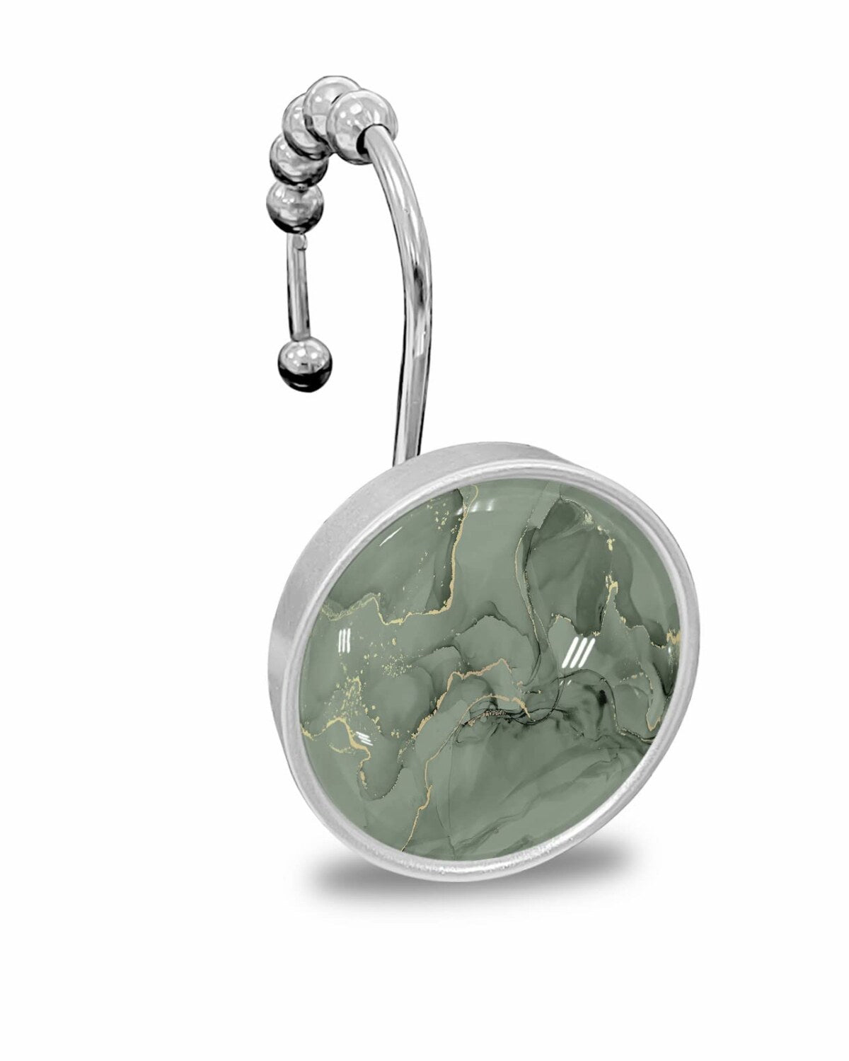 12 Pcs Marble Gold Line Watercolour Shower Curtain Hooks