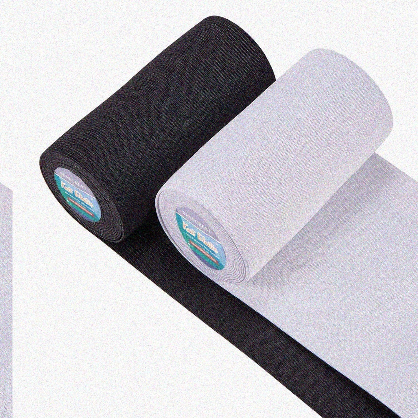 6 Yards Heavy Stretch Elastic Band 4.72-Inch Wide White Black