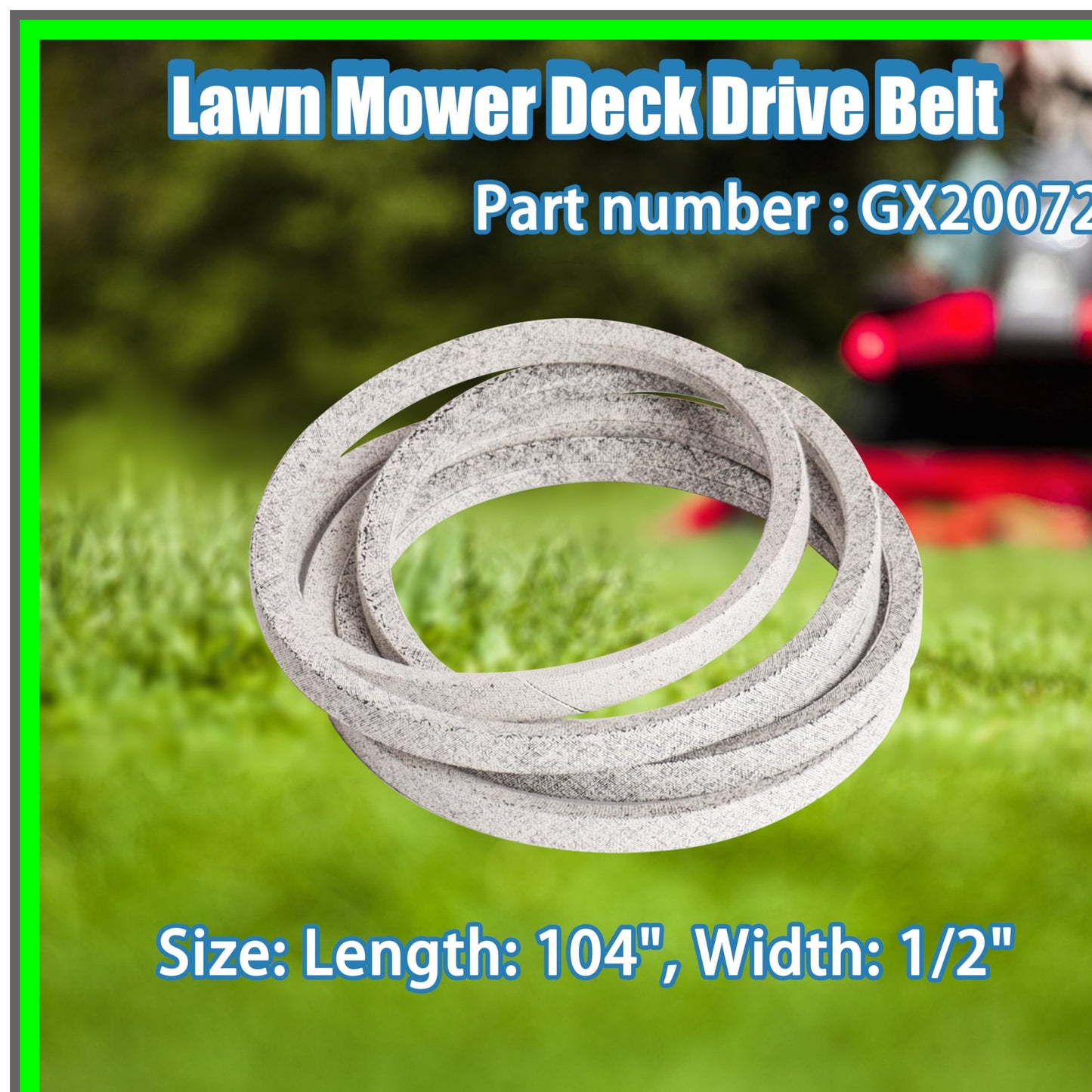 Mower Deck Belt 1/2" x 104" for 42 Inch GX20072 GY20570 Models