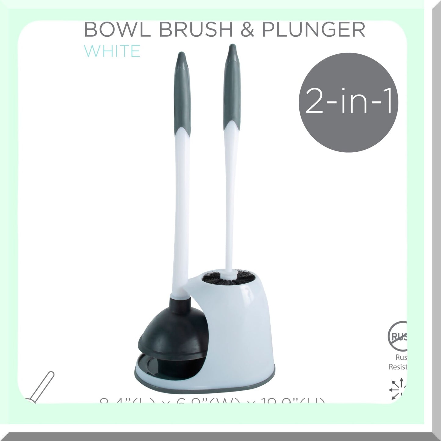 2-in-1 Bathroom Bowl Brush and Plunger Set