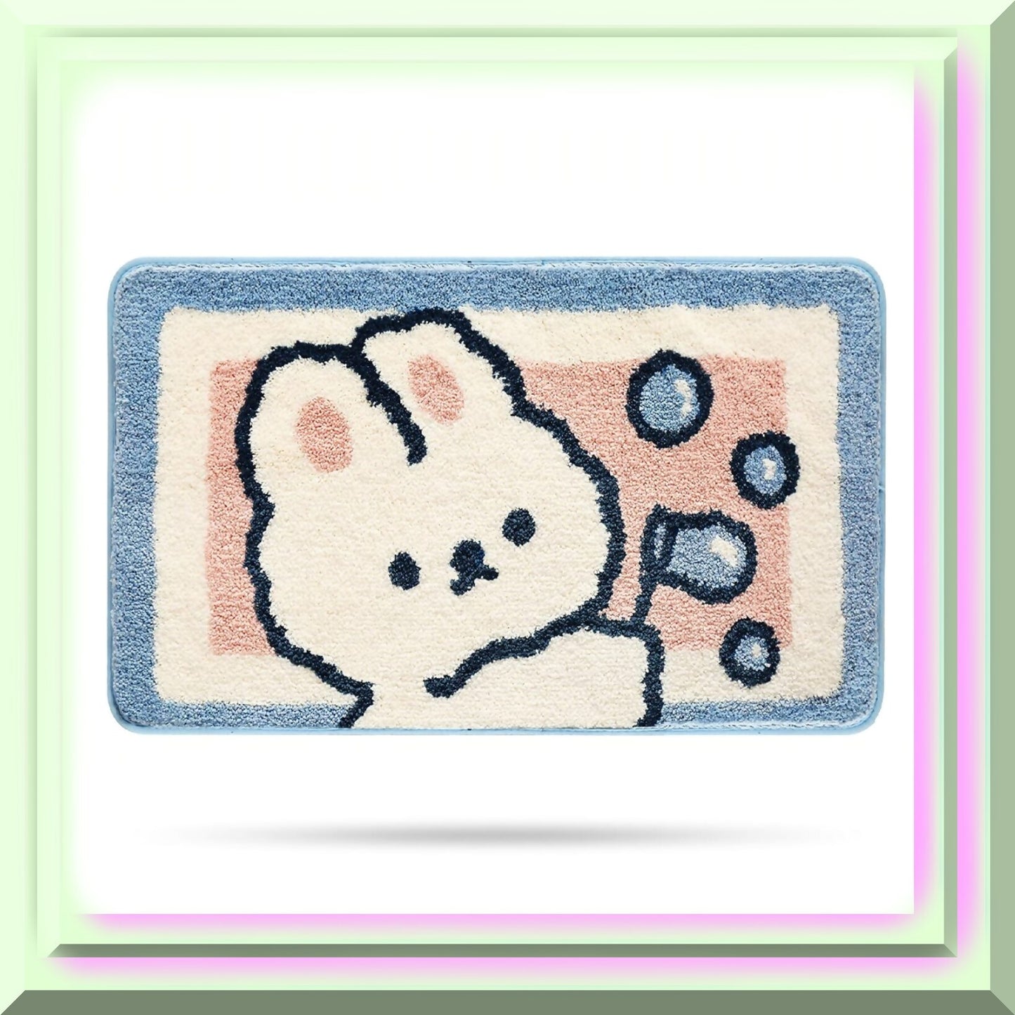Rabbit Bathroom Mat 16" x 24" Microfiber Non-Slip Rug