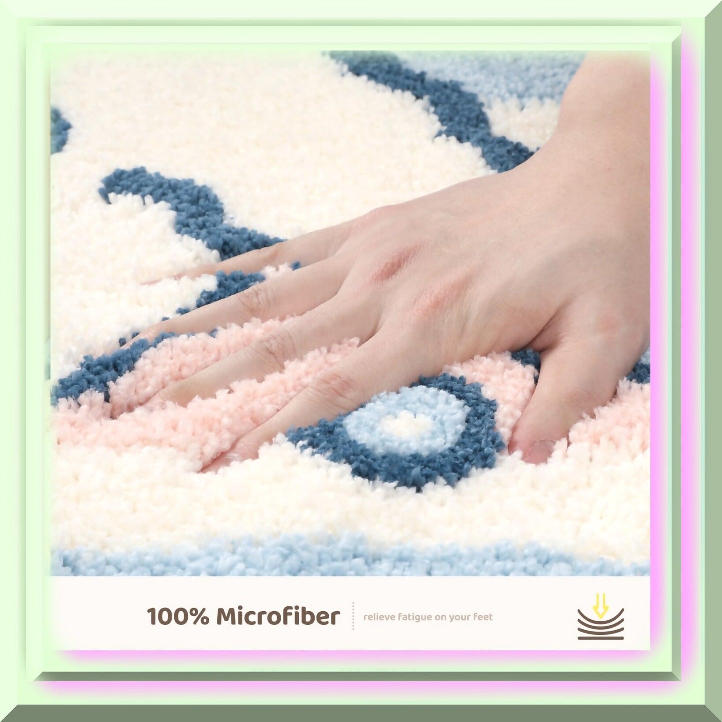 Rabbit Bathroom Mat 16" x 24" Microfiber Non-Slip Rug