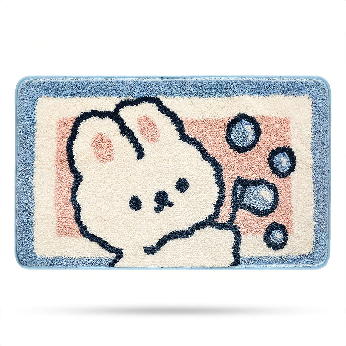 Rabbit Bathroom Mat 16" x 24" Microfiber Non-Slip Rug