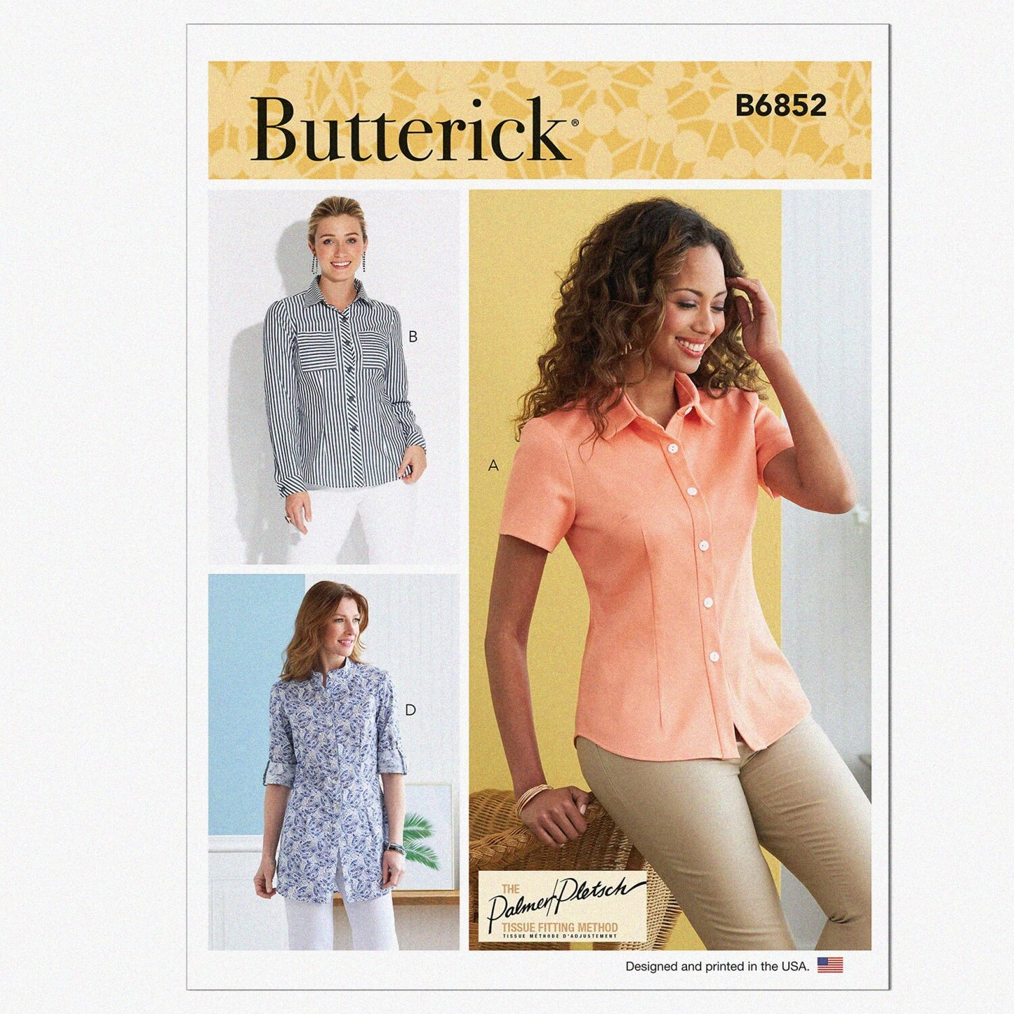 Misses' Button-Down Shirt Sewing Pattern Kit Multicolor
