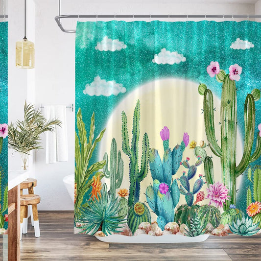 Cactus Fantasy Moon Cacti Shower Curtain 70x70