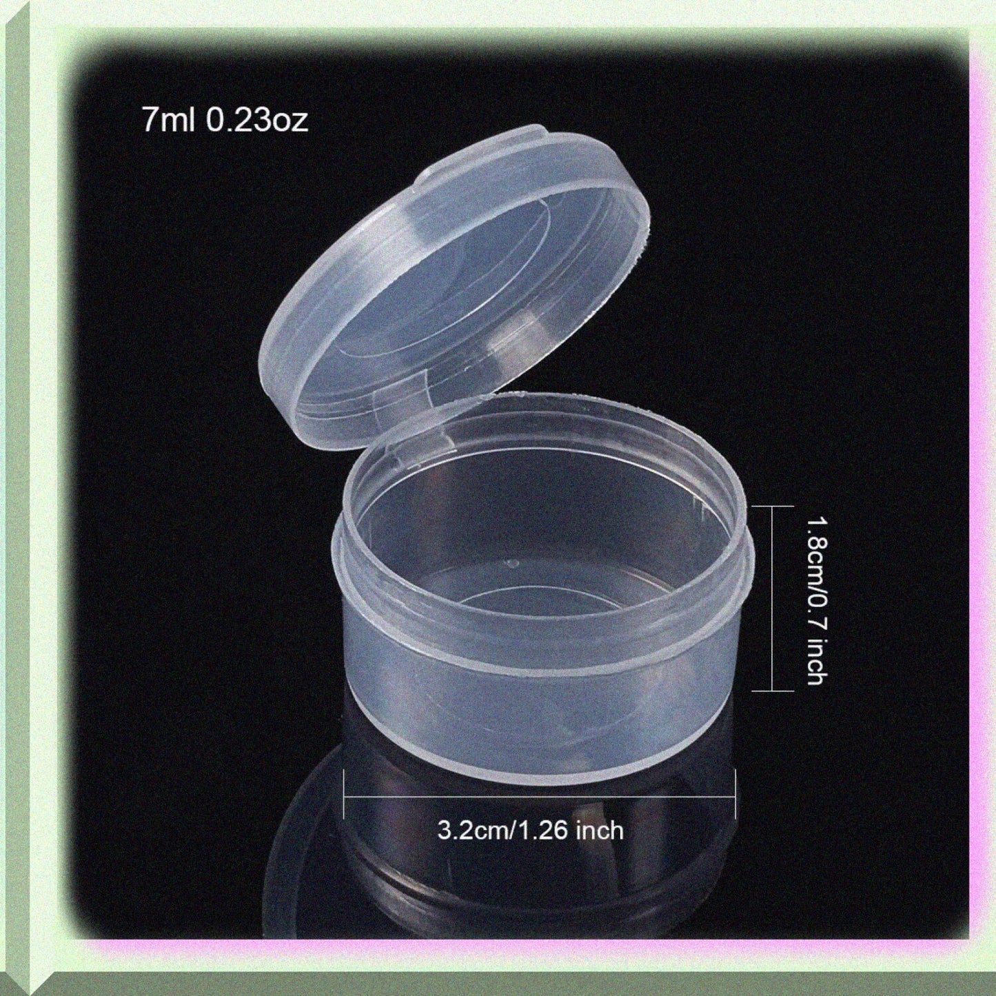 30 Pack Round Clear Plastic Bead Storage Containers