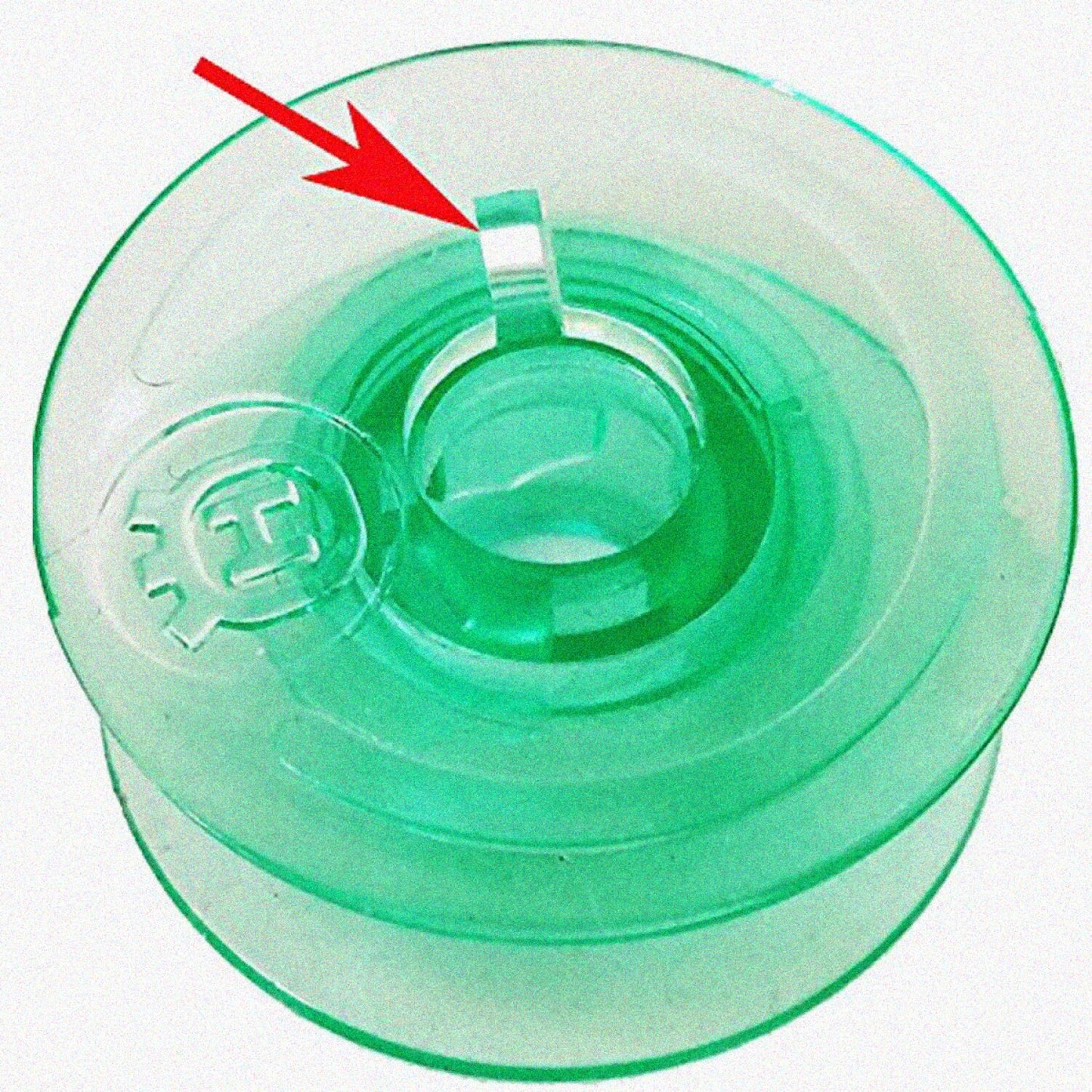 Box of 25 Green Clear Bobbins for Sewing Machines
