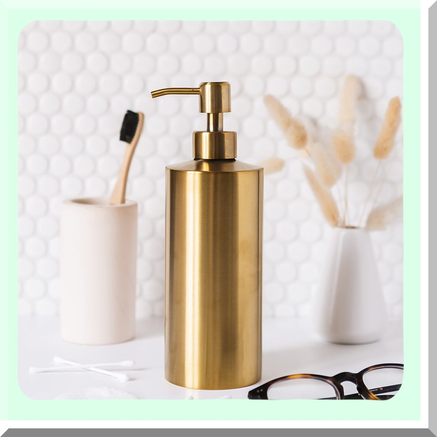 Gold Stainless Steel Soap Dispenser 15oz