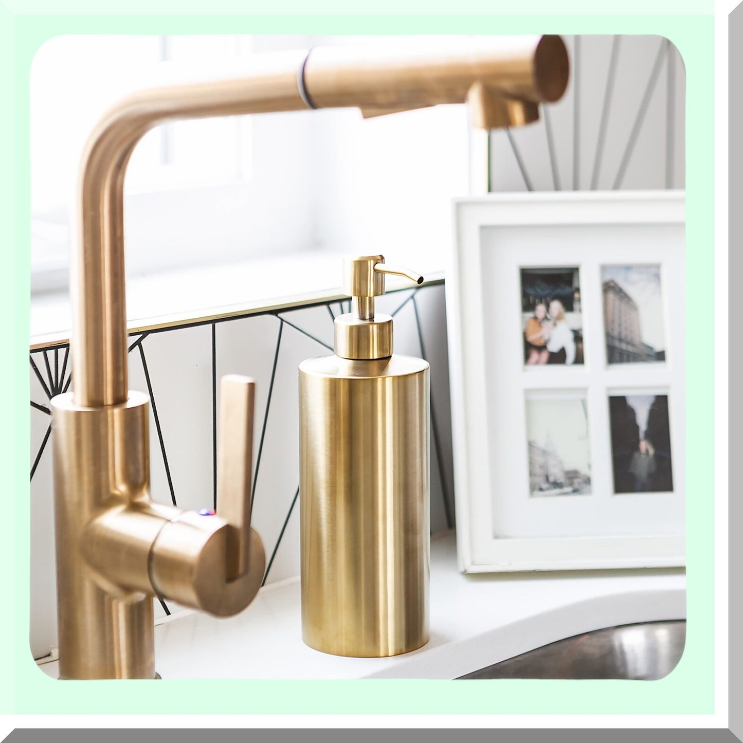Gold Stainless Steel Soap Dispenser 15oz