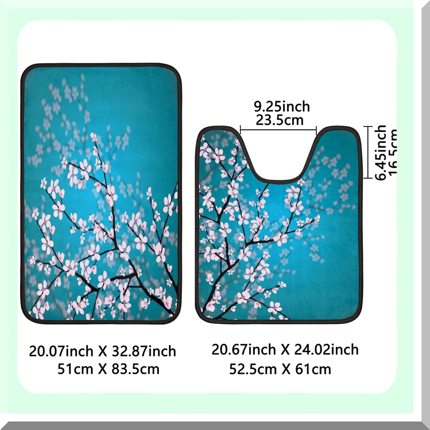 Cherry Blossom Bathroom Rugs Set of 2