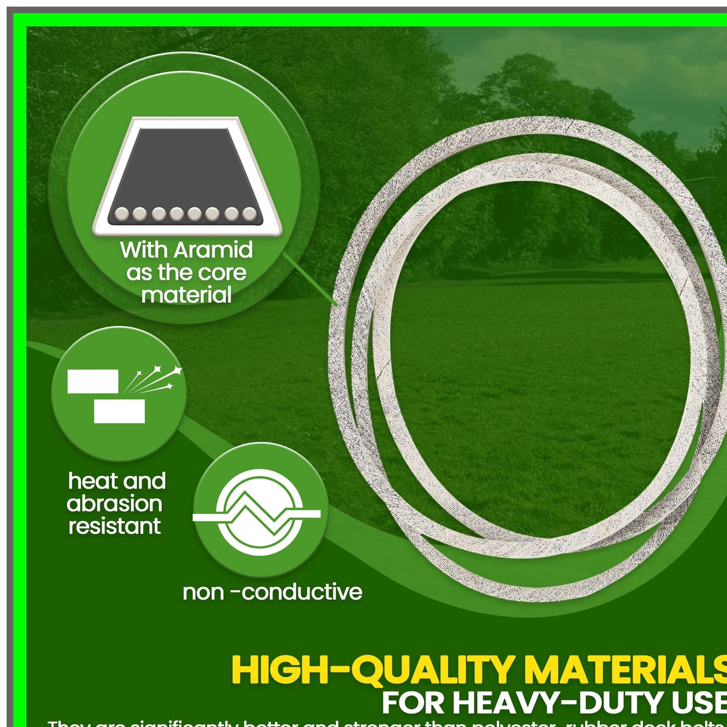 42" Heavy-Duty Lawn Mower Deck Drive Belt Replacement for GX20072 Series