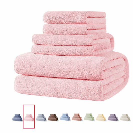 4-Piece Light Pink Microfiber Towel Set
