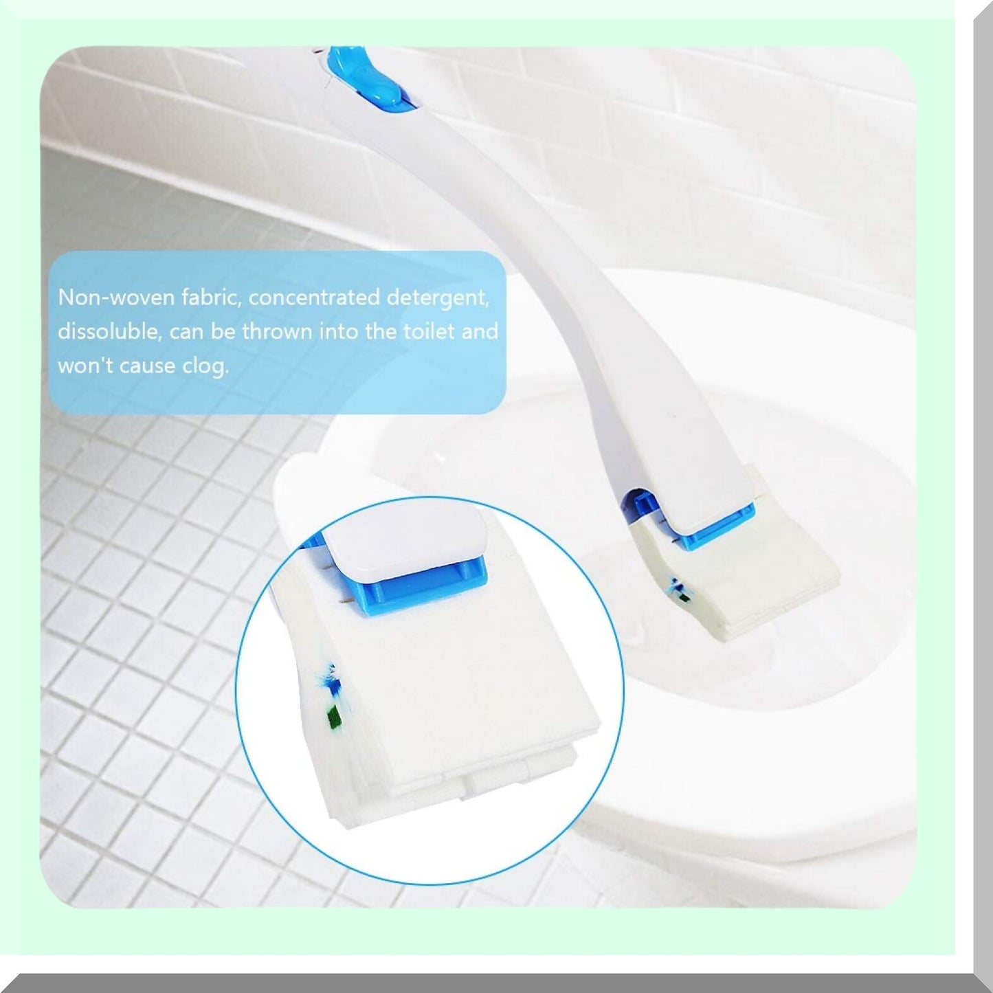 Long Handle Cotton Tet Scrubber with Replaceable Detergent Head