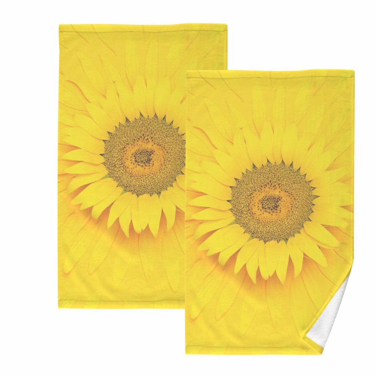 Sunflower Yellow Cotton Hand Towels Set of 2