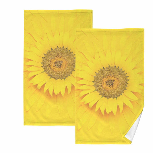 Sunflower Yellow Cotton Hand Towels Set of 2