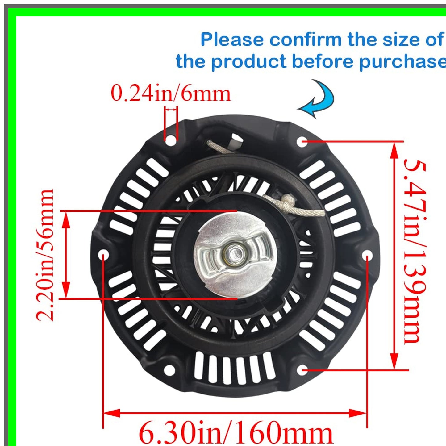Recoil Starter Assembly for 163cc 208cc Generators and Pressure Washers