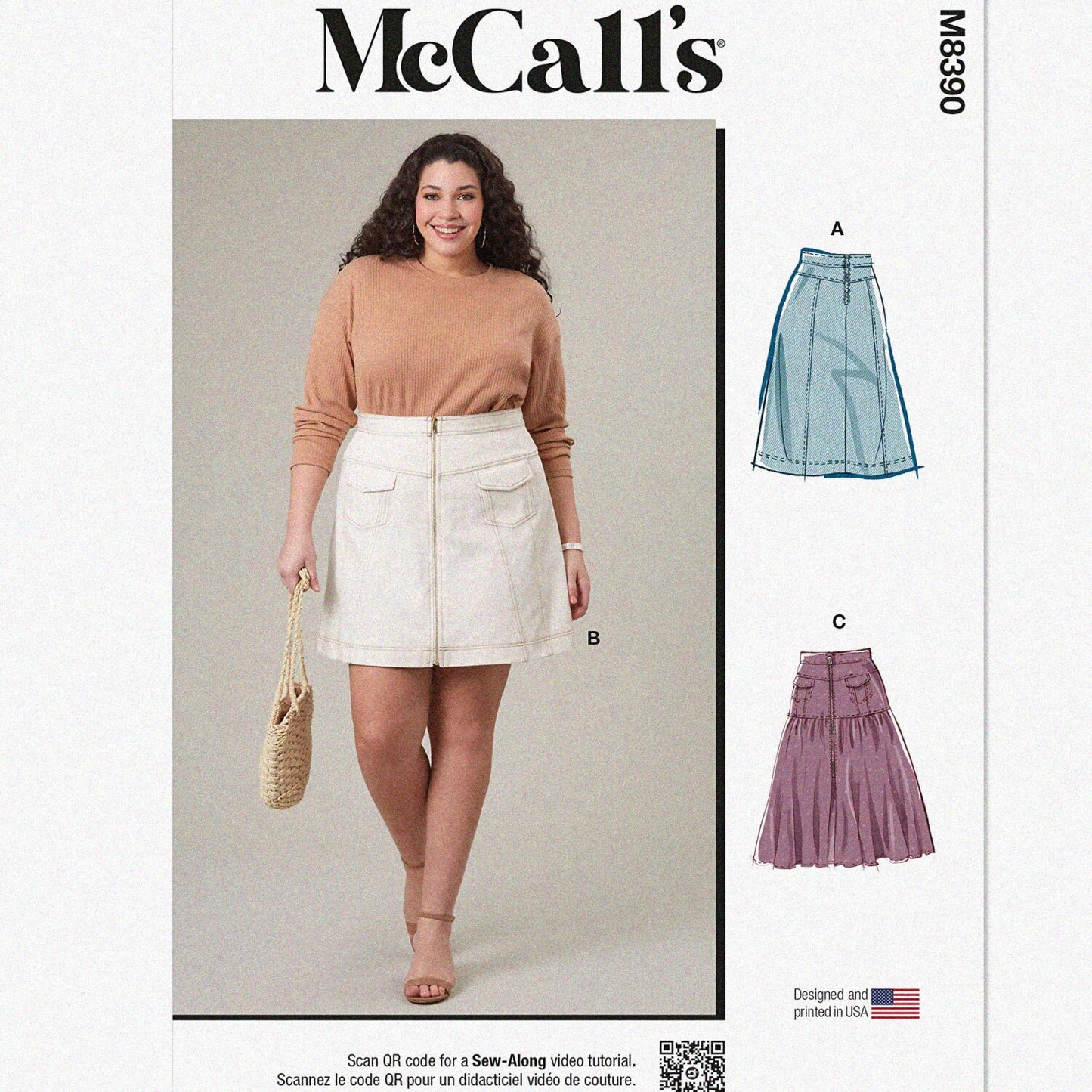 Women's Skirt Sewing Pattern Packet Sizes 20W-28W