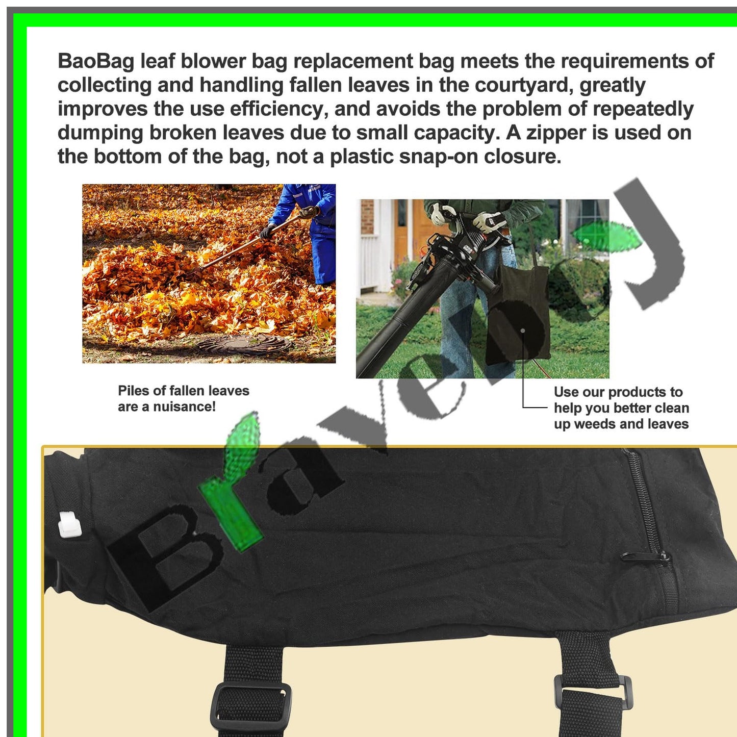 Dual Pack Leaf Blower Vacuum Shoulder Bag Compatible with Black Decker BV3100