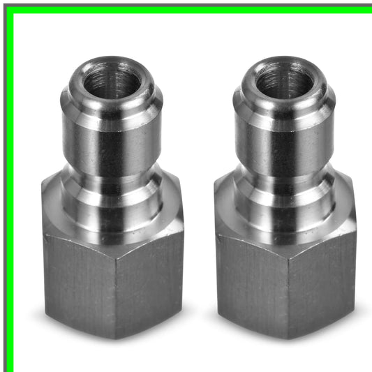 Stainless Steel 3/8 Inch Quick Connect Pressure Fittings Set of 2