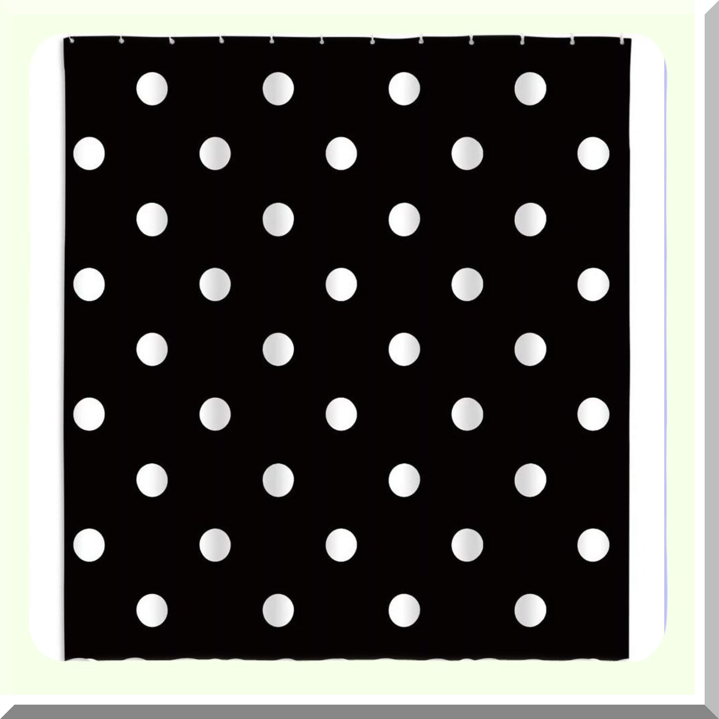 Polka Dot Shower Curtain Black White 70x70 inches