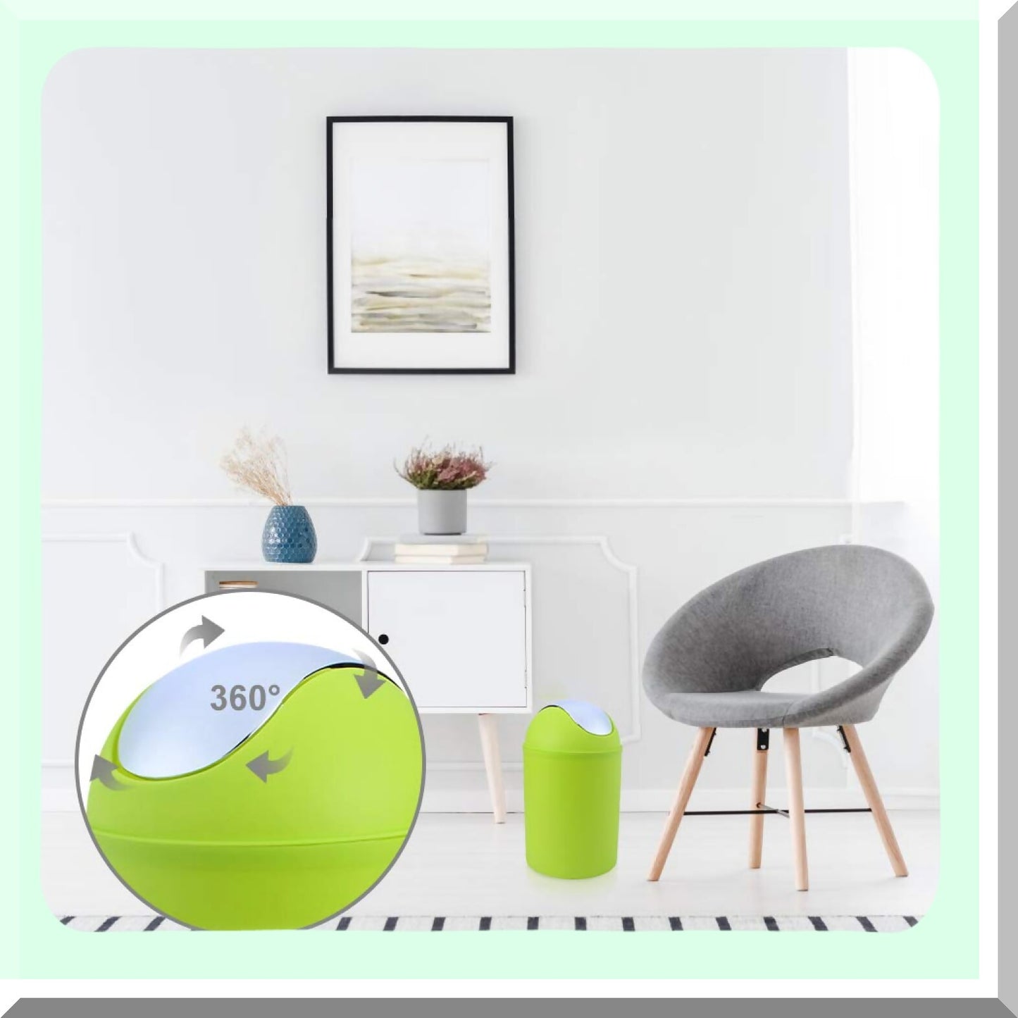 6-Piece Green Plastic Bathroom Accessory Set