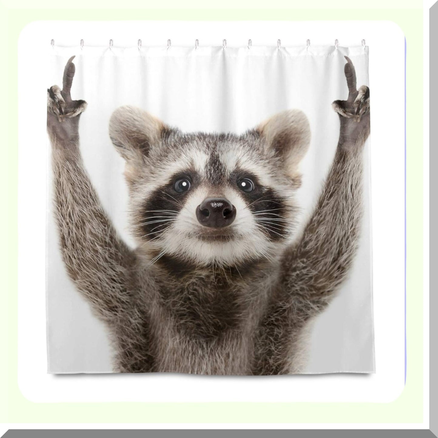 Raccoon Shower Curtain 72x72 Waterproof Fabric