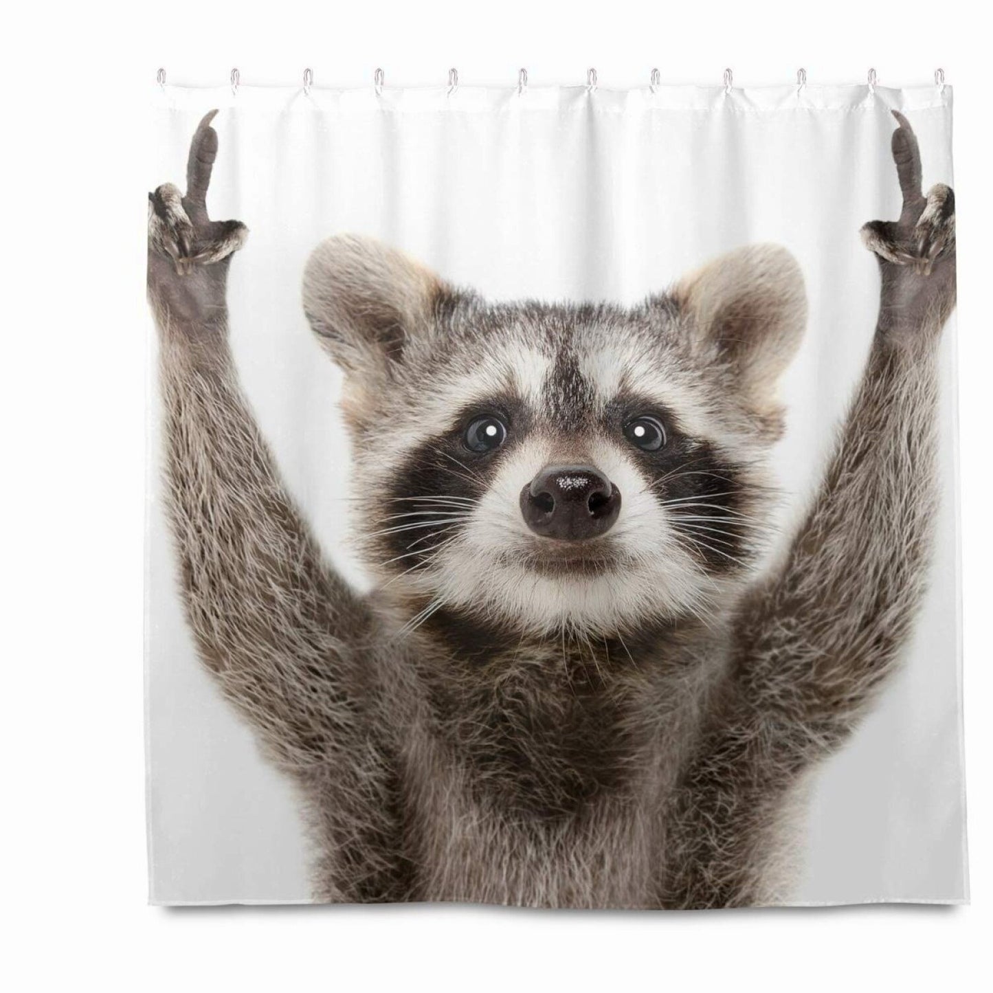 Raccoon Shower Curtain 72x72 Waterproof Fabric