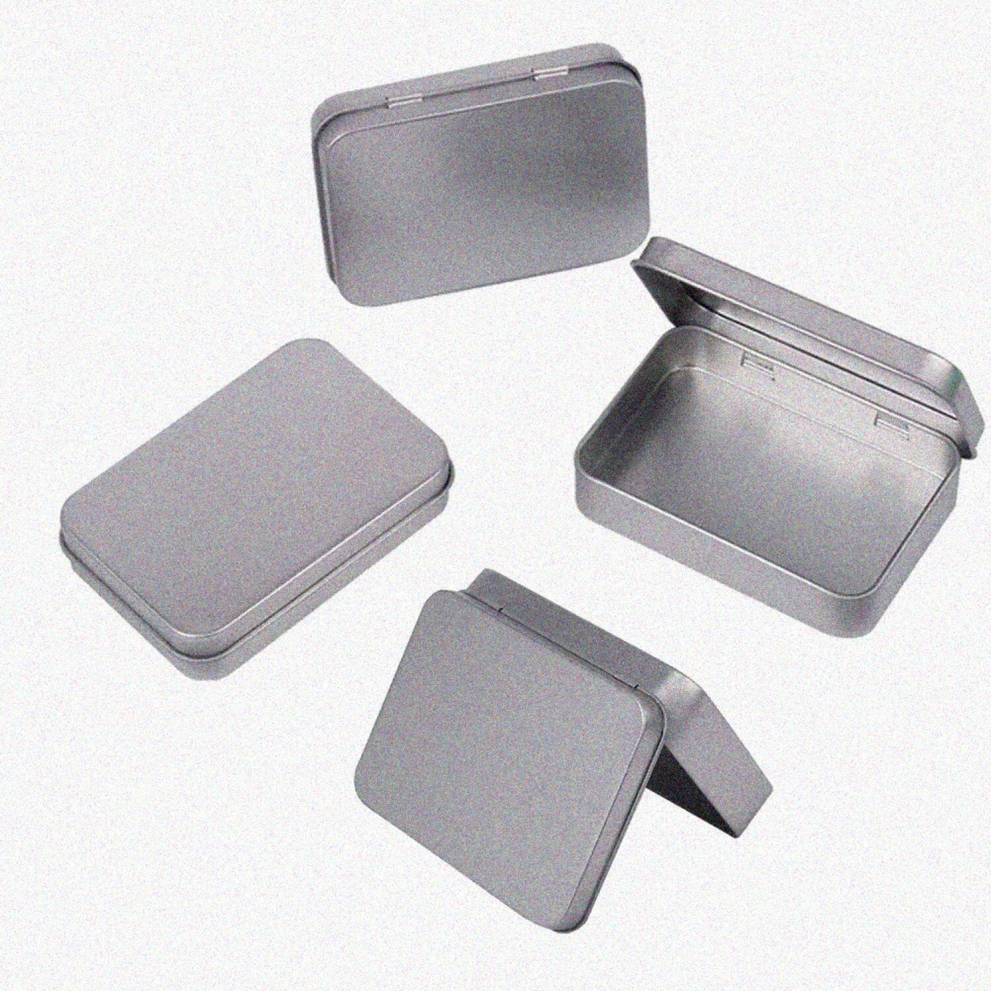 4 Pieces Rectangular Hinged Metal Storage Containers