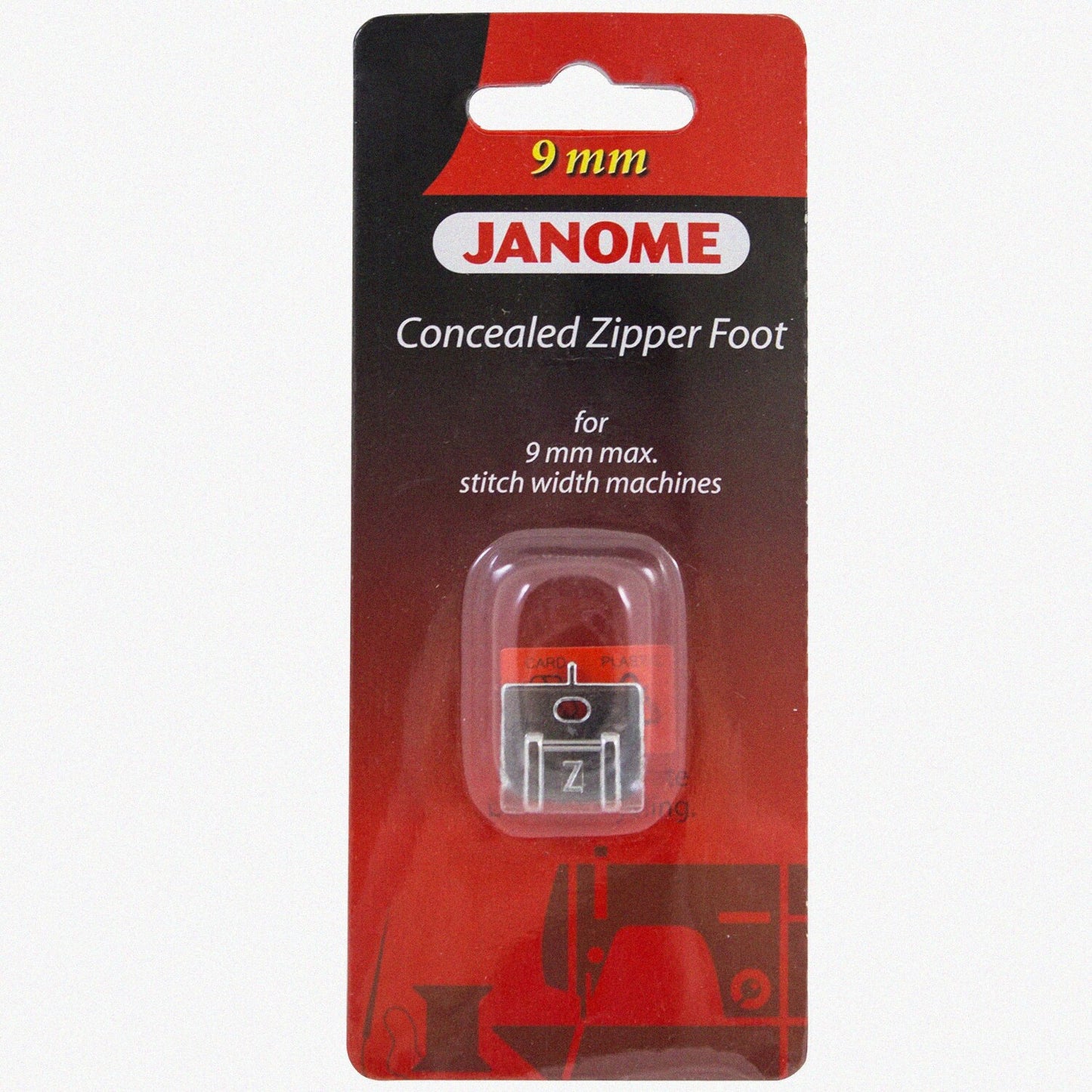 Concealed Zipper Foot for 9mm Sewing Machines