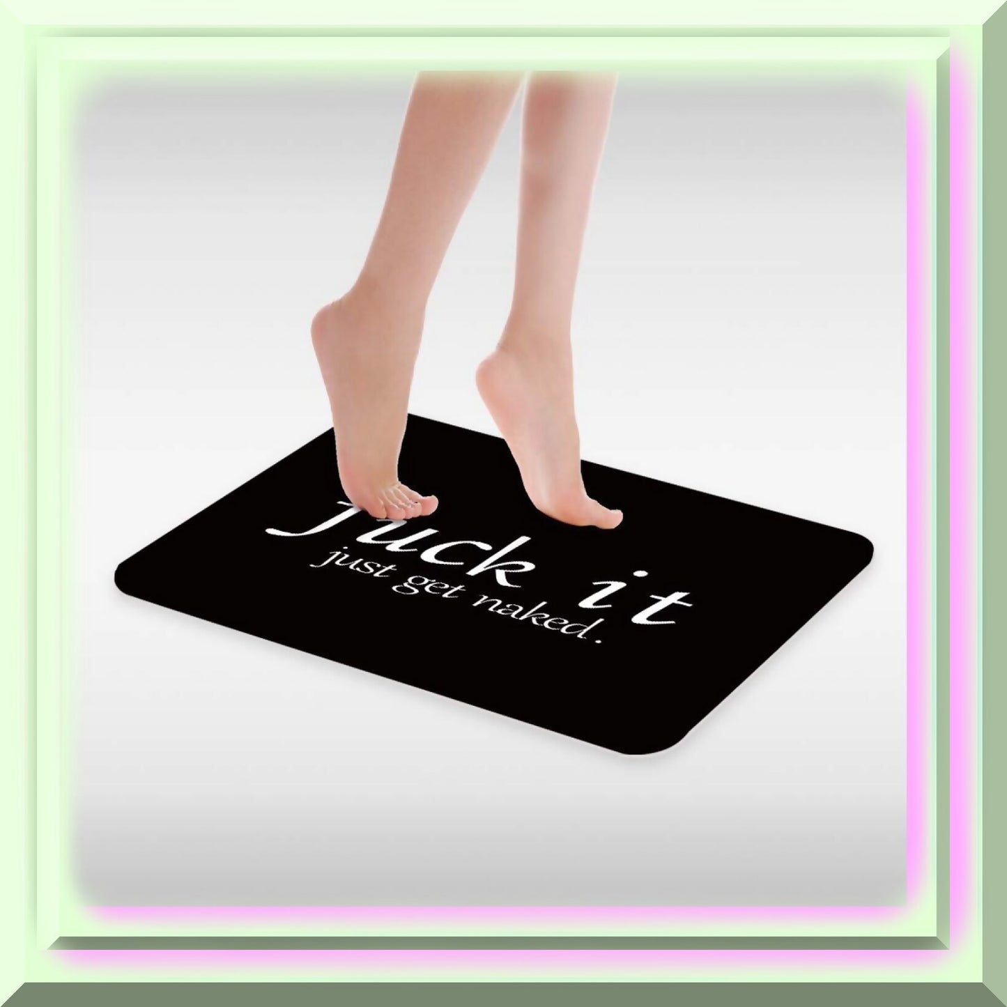 Funny Quotes Bath Mat Black and White 17.7x29.5Inch